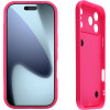 Volte-Tel ���� Iphone 17 Pro Max 6.9'' Silicon Tpu With Strap Full Camera Protection Pink With Pink HEARTS