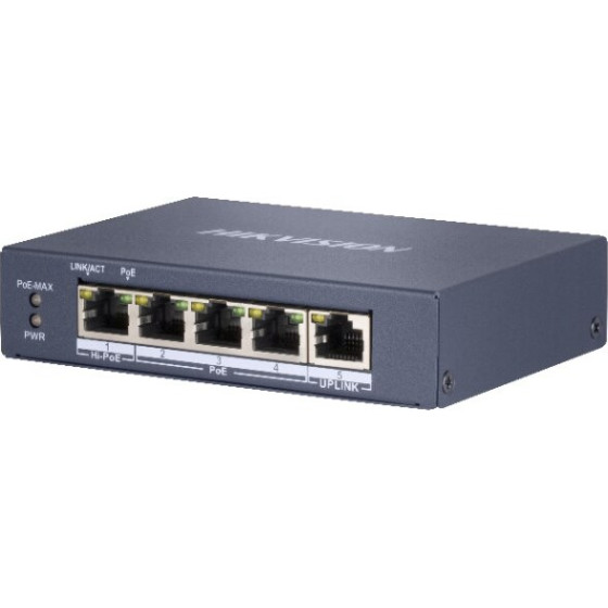 Hikvision Network Links Non-Managed Gigabit Ethernet (10/100/1000) Poe Support Blue - (DS-3E0505HP-E)