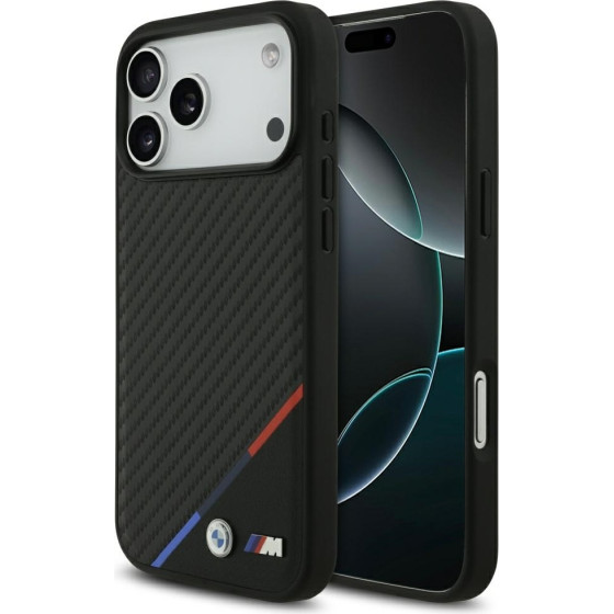 BMW Case M Carbon Tricolor Line Magsafe For Iphone 17 Pro Max Black - (BMHMP17X23PUDTK)