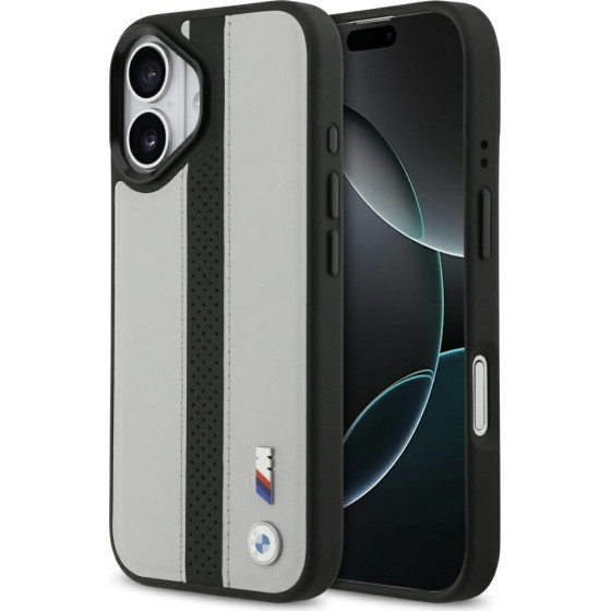 BMW Case M Perforated Stripe Logo Magsafe For Iphone 17 Gray - (BMHMP17S25PCPSGK)