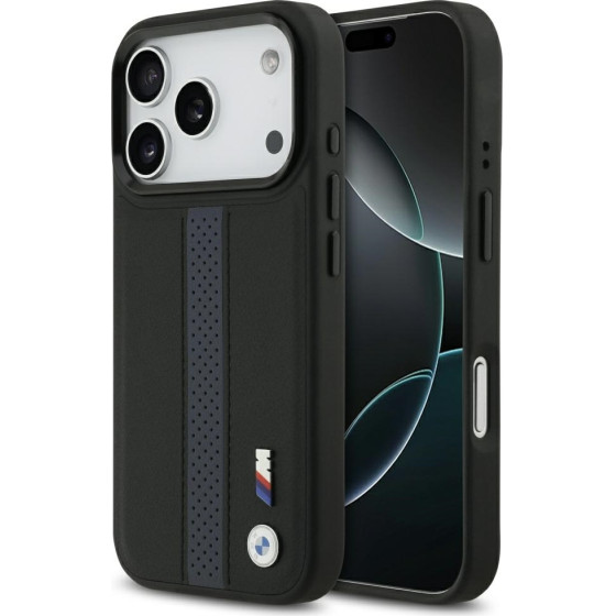 BMW Case M Perforated Stripe Logo Magsafe For Iphone 17 Pro Blue - (BMHMP17L25PCPSKB)