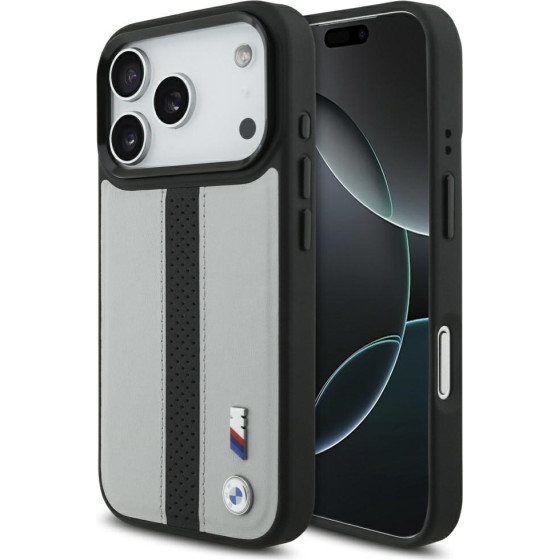 BMW Case M Perforated Stripe Logo Magsafe For Iphone 17 Pro Gray - (BMHMP17L25PCPSGK)
