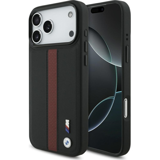 BMW Case M Perforated Stripe Logo Magsafe For Iphone 17 Pro Max Red - (BMHMP17X25PCPSKR)