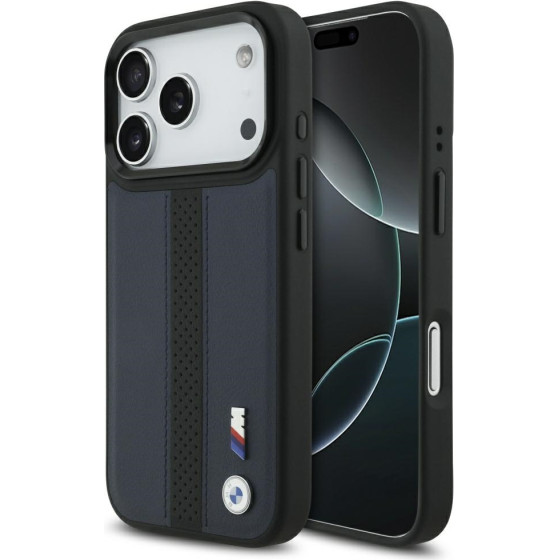 BMW Case M Perforated Stripe Logo Magsafe For Iphone 17 Pro Navy Blue - (BMHMP17L25PCPSVK)