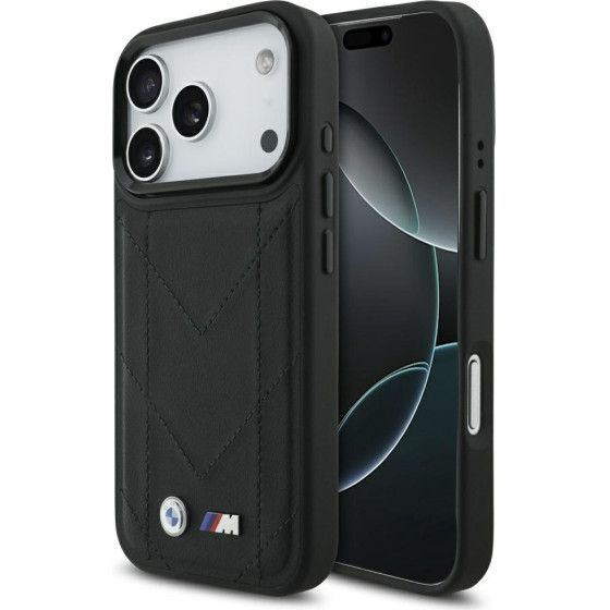 BMW Case M Quilted Logo Magsafe For Iphone 17 Pro Black - (BMHMP17L25PSECHK)