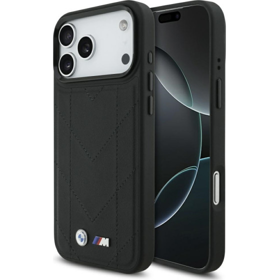 BMW Case M Quilted Logo Magsafe For Iphone 17 Pro Max Black - (BMHMP17X25PSECHK)