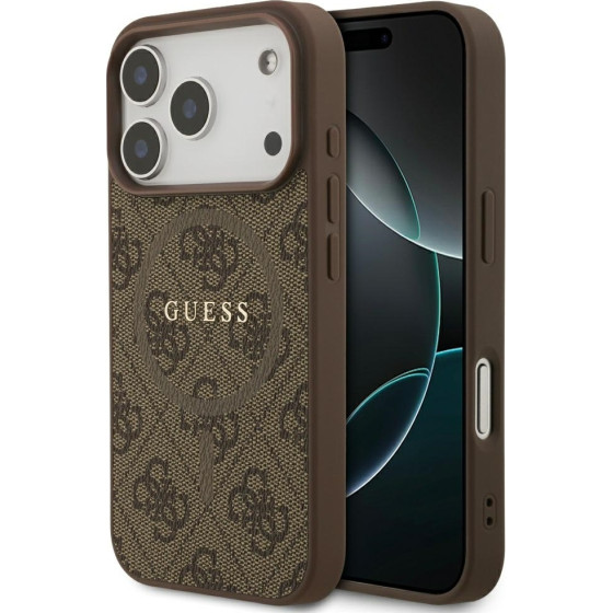 Guess 4G Ring Classic Logo Magsafe Case For Iphone 17 Pro Brown - (GUHMP17LG4GFRW)