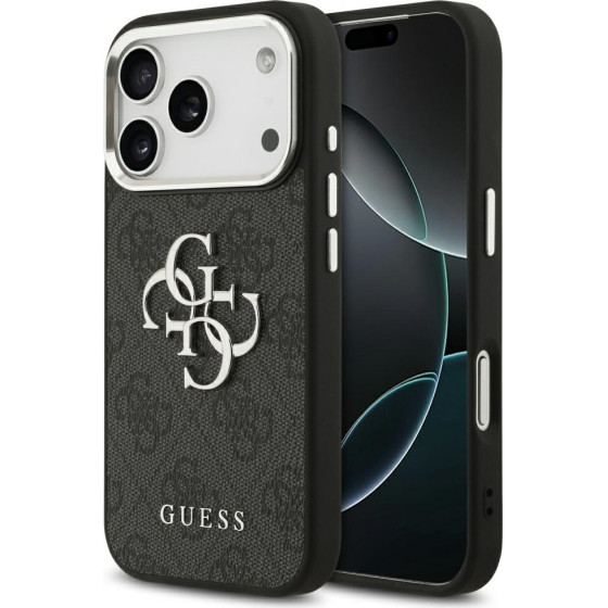 Guess Case 4G Big 4G Classic Logo For Iphone 17 Pro Black Silver - (GUHCP17LP4G4SMCK)