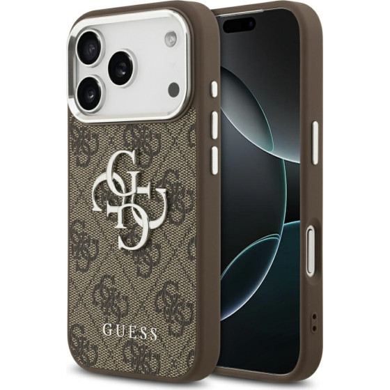 Guess Case 4G Big 4G Classic Logo For Iphone 17 Pro Brown Silver - (GUHCP17LP4G4SMCW)