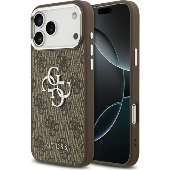 Guess Case 4G Big 4G Classic Logo For Iphone 17 Pro Max Brown Silver - (GUHCP17XP4G4SMCW)