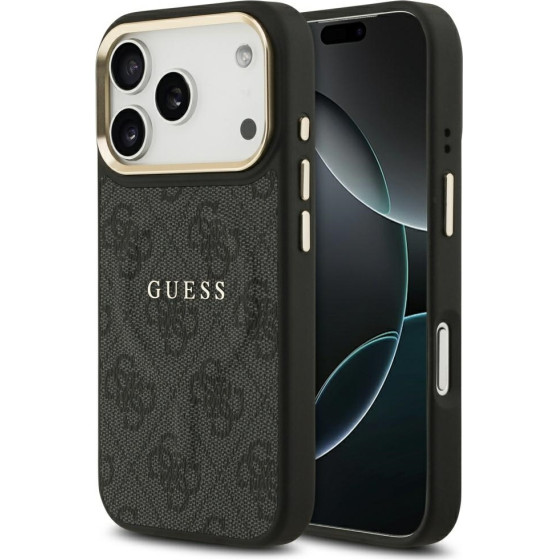 Guess Case 4G Pu Classic Logo Magsafe For Iphone 17 Pro Black - (GUHMP17LP4MSEGCK)