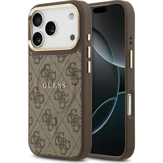 Guess Case 4G Pu Classic Logo Magsafe For Iphone 17 Pro Brown - (GUHMP17LP4MSEGCW)