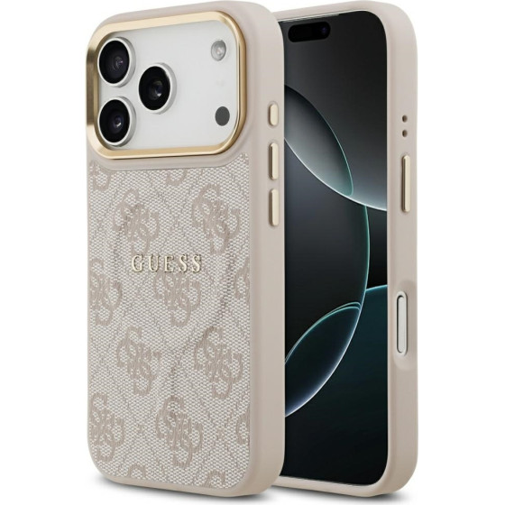 Guess Case 4G Pu Classic Logo Magsafe For Iphone 17 Pro Pink - (GUHMP17LP4MSEGCP)