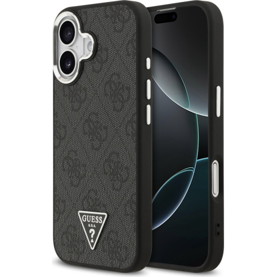 Guess Case 4G Triangle Logo Magsafe For Iphone 17 Black Silver - (GUHMP17SP4TSRCMK)