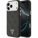 Guess Case 4G Triangle Logo Magsafe For Iphone 17 Pro Max Black Silver - (GUHMP17XP4TSRCMK)