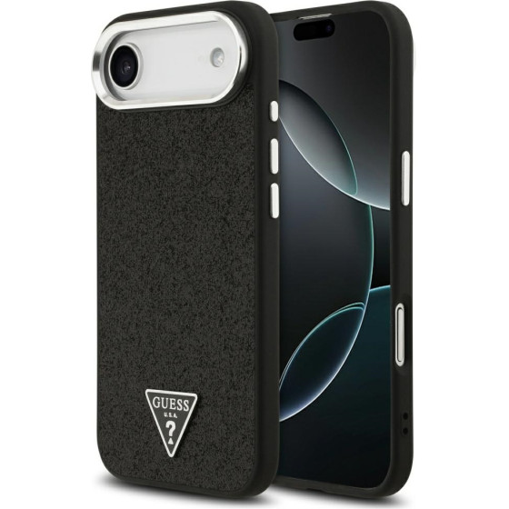 Guess Case Glitter Triangle Logo Magsafe For Iphone 17 Air Black - (GUHMP17MPFGTSCMK)