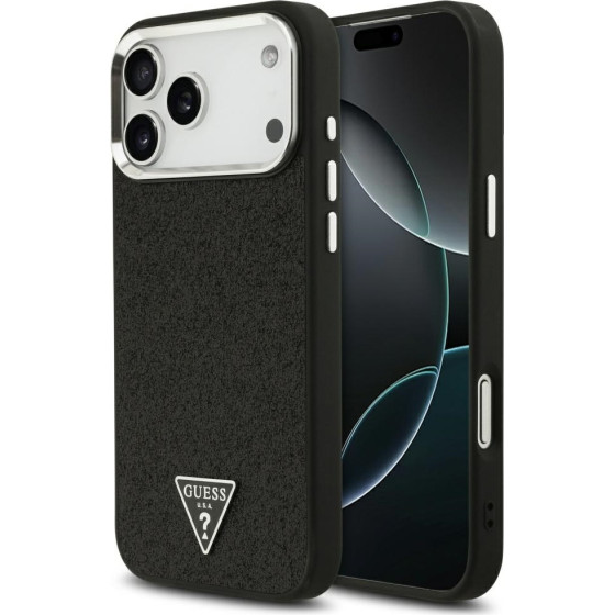 Guess Case Glitter Triangle Logo Magsafe For Iphone 17 Pro Max Black - (GUHMP17XPFGTSCMK)