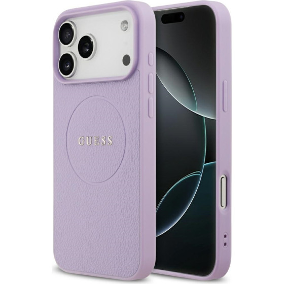 Guess Case Grained Ring Magsafe For Iphone 17 Pro Max Purple - (GUHMP17XPGHSMMU)