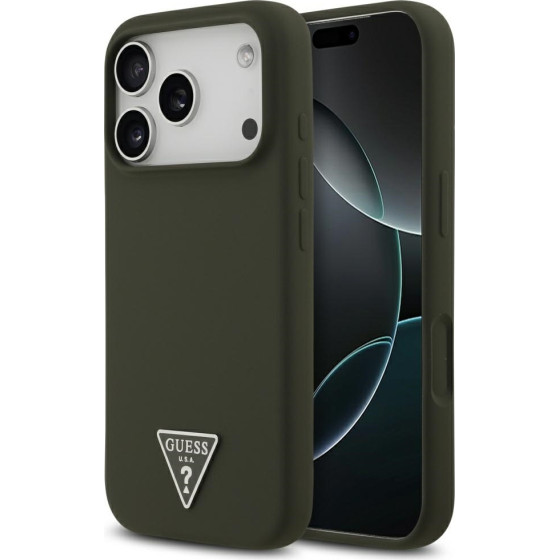 Guess Case Silicone Triangle Logo Magsafe For Iphone 17 Pro Khaki - (GUHMP17LSCTRLMA)