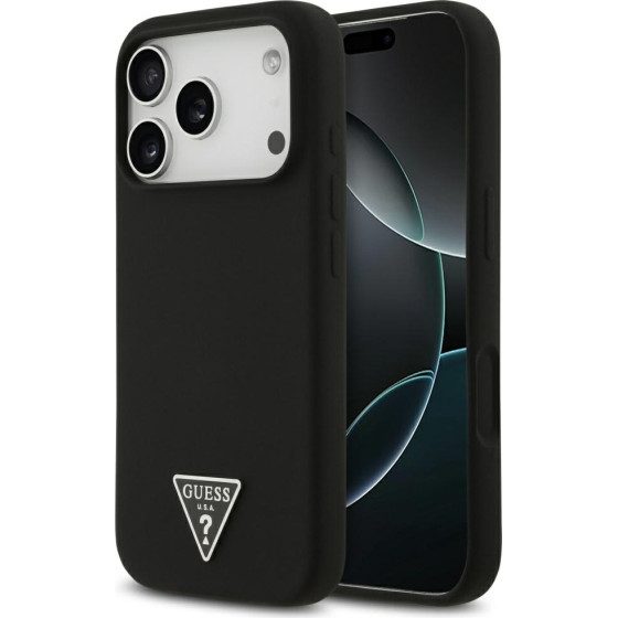 Guess Case Silicone Triangle Logo Magsafe For Iphone 17 Pro Max Black - (GUHMP17XSCTRLMK)
