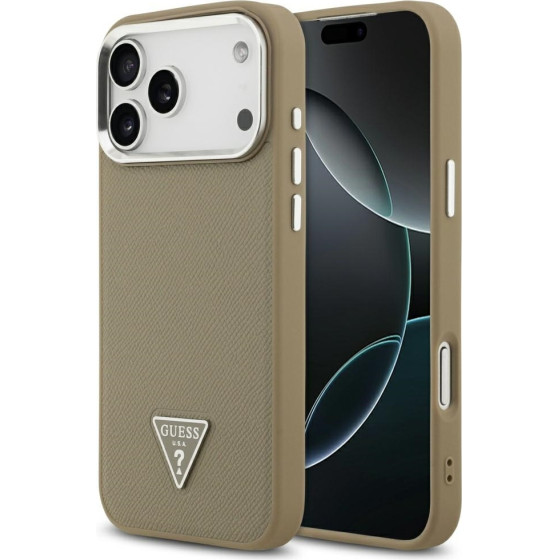 Guess Etui Grained Triangle Logo Magsafe Do Iphone 17 Pro Brazowy - (GUHMP17LPGTSPSW)