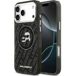 Karl Lagerfeld Case Iml Glitter Karl & Choupette Heads Logo Magsafe For Iphone 17 Pro Max Black - (KLHMP17XHMKBKCHOK)