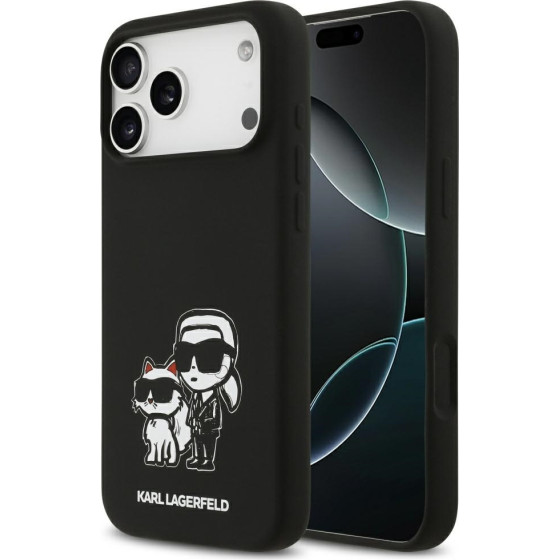 Karl Lagerfeld Case Silicone K&C Sketch & Logo Magsafe For Iphone 17 Pro Max Black - (KLHMP17XSKCGRGOK)