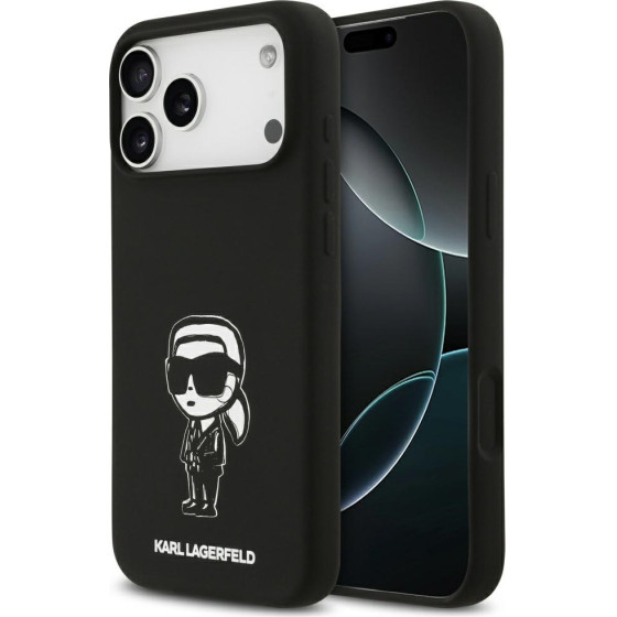 Karl Lagerfeld Case Silicone Karl Sketch & Logo Magsafe For Iphone 17 Pro Max Black - (KLHMP17XSKIGROK)