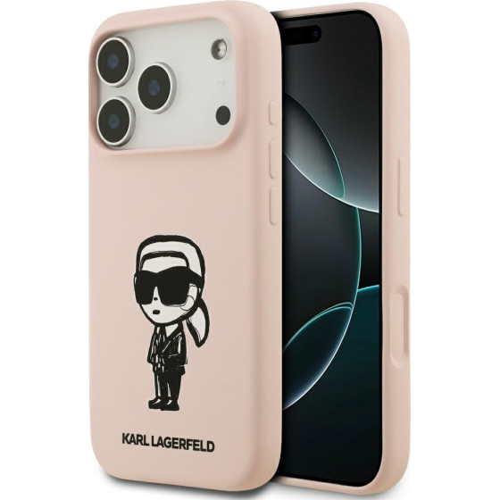 Karl Lagerfeld Case Silicone Karl Sketch & Logo Magsafe For Iphone 17 Pro Pink - (KLHMP17LSKIGROP)
