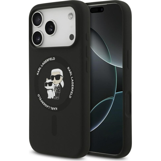 Karl Lagerfeld Etui Silicone Karl&Choupette Ring Magsafe Do Iphone 17 Pro Max Czarny - (KLHMP17XSCMKCRHK)
