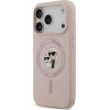 Karl Lagerfeld Silicone Karl&Choupette Ring Magsafe Case For Iphone 17 Pro Pink - (KLHMP17LSCMKCRHP)