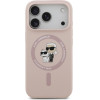 Karl Lagerfeld Silicone Karl&Choupette Ring Magsafe Case For Iphone 17 Pro Pink - (KLHMP17LSCMKCRHP)