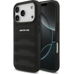 MERCEDES Case Amg Leather Debossed Lines Logo For Iphone 17 Pro Black - (AMHCP17LGSEBK)