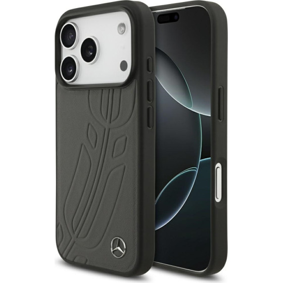 MERCEDES Case Leather Large Laurel Leave Magsafe For Iphone 17 Pro Antracyt - (MEHMP17L25ROOLA)