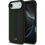 MERCEDES Case Leather Laurel Leaves Stripes Magsafe For Iphone 17 Air Black - (MEHMP17M25RLDLKH)
