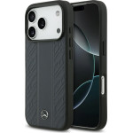 MERCEDES Case Leather Laurel Leaves Stripes Magsafe For Iphone 17 Pro Blue - (MEHMP17L25RLDLVB)