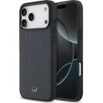 MERCEDES Case Leather Laurel Leaves Stripes Magsafe For Iphone 17 Pro Max Blue - (MEHMP17X25RLDLVB)