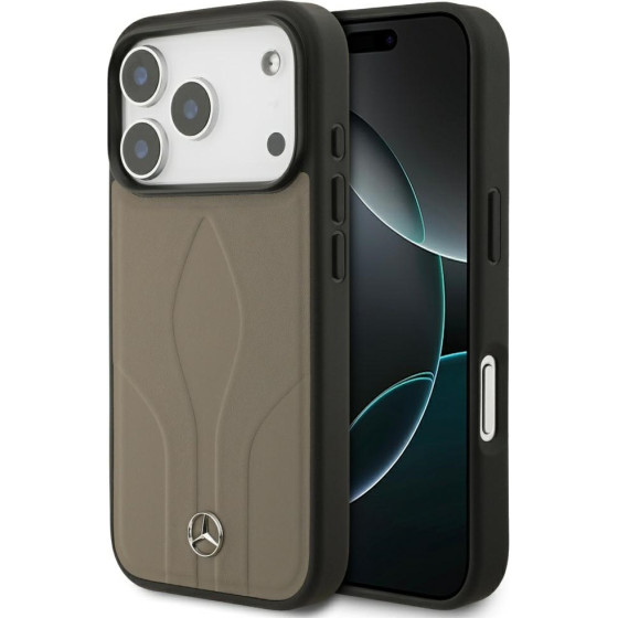 MERCEDES Case Leather The Move Magsafe For Iphone 17 Pro Taupe - (MEHMP17L25ROLAUT)