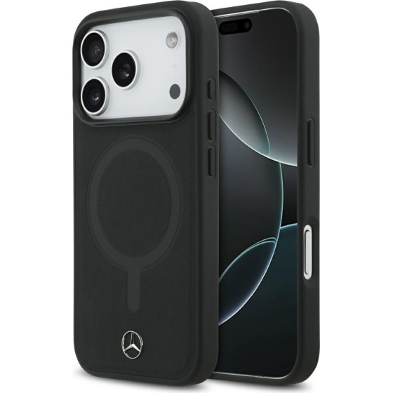 MERCEDES Etui Plain Smooth Leather Magsafe Do Iphone 17 Pro Czarny - (MEHMP17L23RCMK)