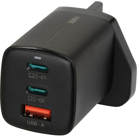 IBOX C-65 Black, Gan 65W Universal Charger Uk Plug - (ILUC65BUK)