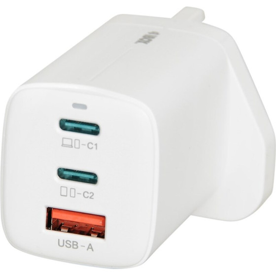 IBOX C-65 White, Gan 65W Universal Charger Uk Plug - (ILUC65WUK)
