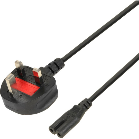 IBOX Euro 2-Pin Power Cable Audio-Rtv Vde 1.8m Uk Plug - (IKZ3UK)
