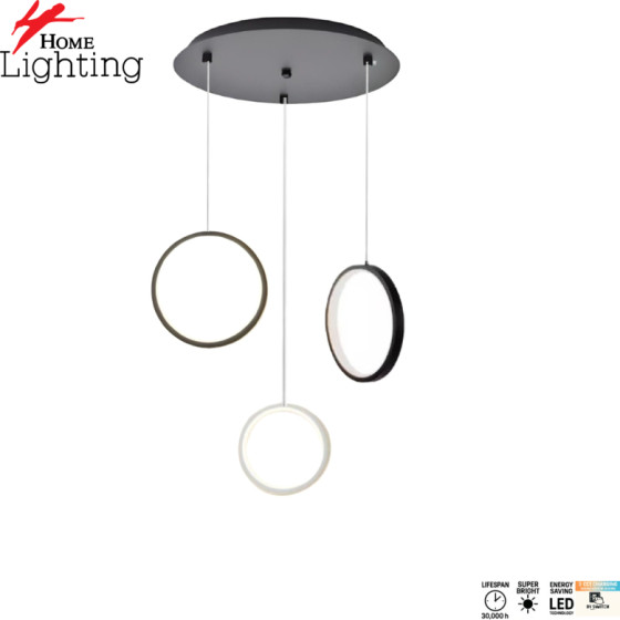 Homelighting Se Led 26 Aina Round Black And White Pendant 20x40+16+22x100cm 26W IP20 3CCt 2 Years WARRANTY+ - (77-50987)