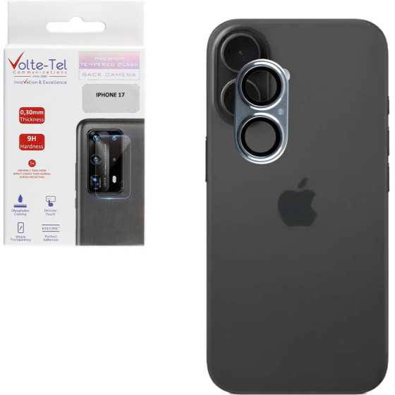 Volte-Tel Camera Glass Cover Iphone 17 6.3'' 9H 0.30MM 3D Ar ALUMINIUM-Electroplating Frame BLUE