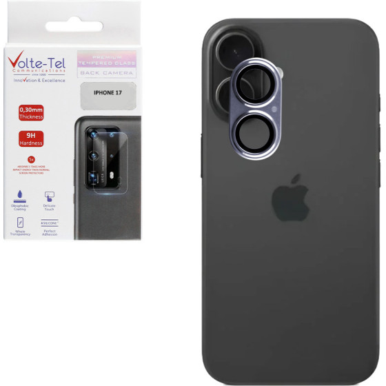 Volte-Tel Camera Glass Cover Iphone 17 6.3'' 9H 0.30MM 3D Ar ALUMINIUM-Electroplating Frame PURPLE