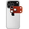 Volte-Tel Camera Glass Cover Iphone 17 Pro 6.3'' 9H 0.30MM 3D Ar ALUMINIUM-Electroplating Frame ORANGE