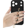 Volte-Tel ���� Iphone 17 Pro 6.3'' Silicon Tpu With Strap Full Camera Protection Black With Black BUTTERFLIES