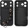 Volte-Tel ���� Iphone 17 Pro 6.3'' Silicon Tpu With Strap Full Camera Protection Black With Black HEARTS
