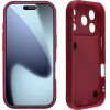 Volte-Tel ���� Iphone 17 Pro 6.3'' Silicon Tpu With Strap Full Camera Protection Burgundy With Red HEARTS
