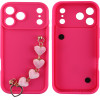 Volte-Tel ���� Iphone 17 Pro 6.3'' Silicon Tpu With Strap Full Camera Protection Pink With Pink HEARTS